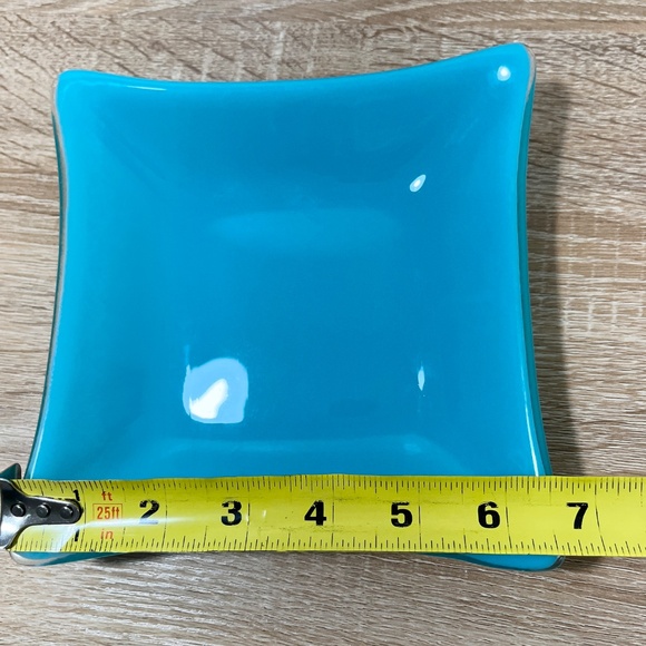 Turquoise Glass Trinket Decorative Dish Square - Picture 8 of 10